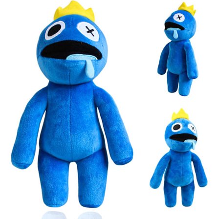 Rainbow Friends Plys. Rainbow Friends Udstoppede Dukke. Terror Videospil Legetøj. Gave til Børn til Jul, Fødselsdag (Blå, 30 cm)
