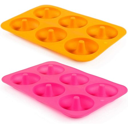 (2 stk.) 6-Hulls Silikon Smultring Bakeform/Slipp-lett Smultringform, Oppvaskmaskin, Ovn, Mikrobølgeovn, Frysesikker