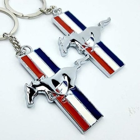 Mustang Tricolor Logo Keychain Modified Car Car Goat