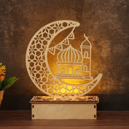 Mordely Eid Mubarak träprydnad Ramadan dekorationer