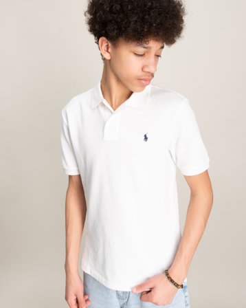 Polo Ralph Lauren The Iconic Mesh Polo Shirt Vit Piké Kille - Kids Brand Store