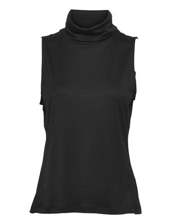 Thea American Shoulder Top T-shirts & Tops Sleeveless Musta IVY OAK