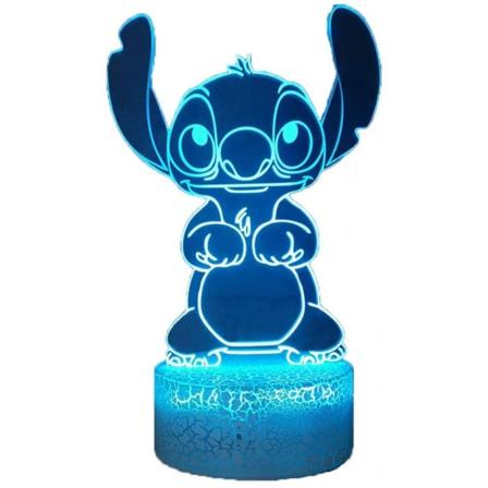 Ihana Stitch 3D LED-yövalo, Piirretty Lilo & Stitch pöytälamppu, Tyttöjen pöytälamppu, Vauvan unilamppu, Sängynpäälamppu, Syntymäpäivälamppu
