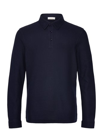 Sardinia Polo M Tops Knitwear Long Sleeve Knitted Polos Navy SNOOT