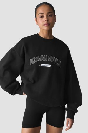 ICANIWILL - Everyday Relaxed Crewneck Print Black - Oberteile - Damen - ICIW