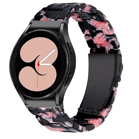 Snyggt klockarmband i resin-stil för Samsung Galaxy Watch 4 - Svart / Rosa