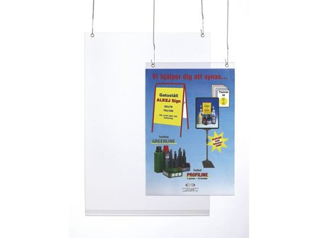 Plastficka, A4, upphängningsbar, stansad, plast, jämn, 2 hål, genomskinlig - Lyreco - Kontorsmaterial - Butiksmaterial - Skyltning