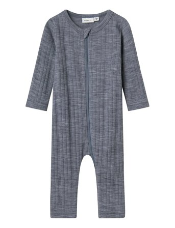 Nbmwang Wool Needle Nightsuit Solid Noos Grey Name It