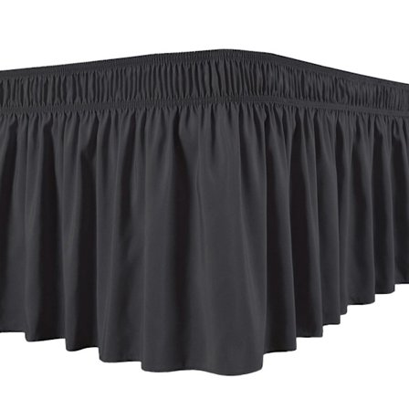 Sängyn hame Silkkinen, ylellinen kieto sängyn ympärille Helppo istuva univormu, haalistumattomat röyhelöt Elastinen[HSFff] (S, musta)