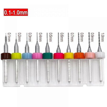 PCB Borr, Mikroborrset av Karbidkarbmetrar Tryckt Kretskort 0.1-1pcb (10 Stycken)