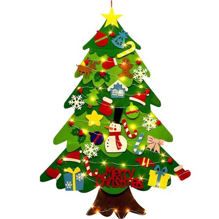 Huopainen joulukuusi, tee-se-itse joulukoriste, sopii lastenhuoneisiin, koteihin, oven ja seinän koristeluun