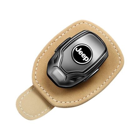 Lämplig för Jeep Bil Solglasögonhållare, Läder Glasögonhållare för Bil Solskydd