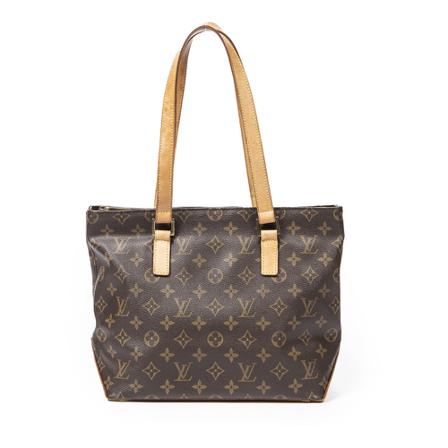 Louis Vuitton Vintage, Pre-owned Cabas Piano Monogram Tote Bag Bruin, Dames, Maat:ONE Size,brass
