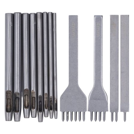 Læder syning hul sæt læder gaffel rund hul punch manuel tryk punch værktøj til DIY læder håndværk