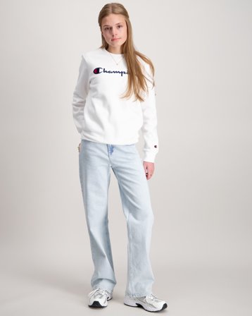 Champion Crewneck Sweatshirt Hvid Trøjer Pige - Kids Brand Store