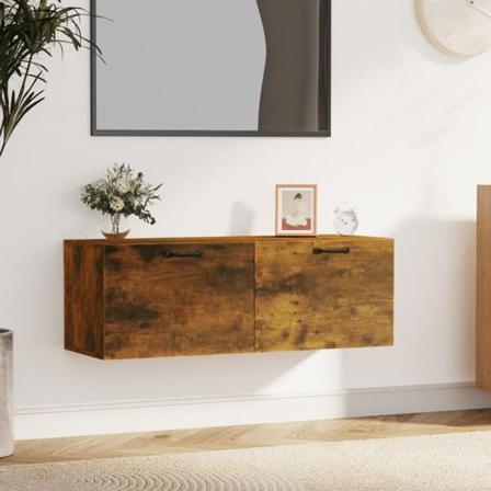 Vidaxl Väggskåp Rökfärgad Ek 100x36,5x35 Cm Konstruerat Trä Brun