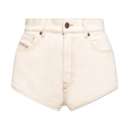Diesel, De-Lunar denim shorts Beige, Dames, Maat:W26,Katoen,Patches