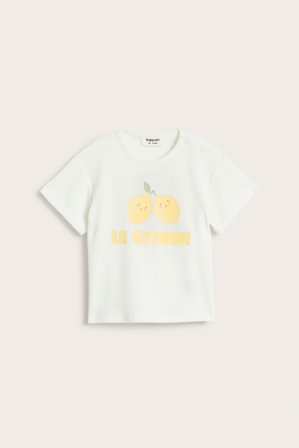Kappahl | T-skjorte med vaffelstruktur | Offwhite