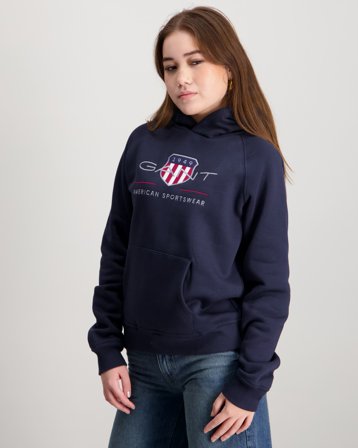 GANT ARCHIVE SHIELD HOODIE Blå Hoodies/Hættetrøjer Pige - Kids Brand Store