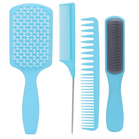4 kpl Hiustenharja Setti Ontto Kampa Hännän Kampa Hieno Laaja Hampaat Päänahan Hieronta Hiusten Muotoilu Kampa Setti Sininen Laatikko Pakattu
