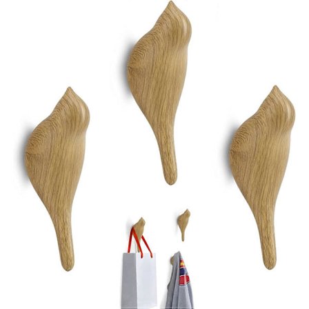 95Street Træ Knagerække, Vægknage Fugl Vægknager Multifunktionel Resin Vægknage Fuglemønster til Ophængning af Frakker, Håndklæder, Hatte, Tasker, 