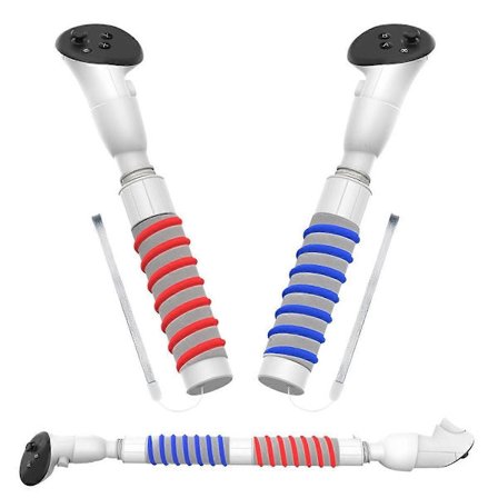 For 3 VR Golf Spillkontrollhåndtak Sklisikre Svampforlengelsesgrep Lange Pinner VR Spilltilbehør - Hvit
