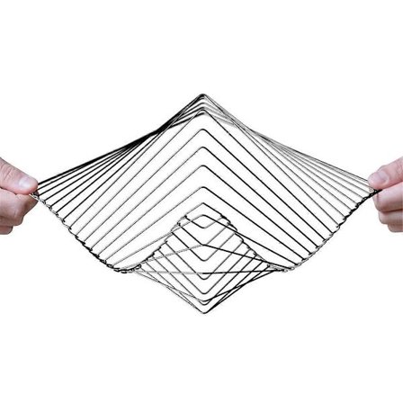 Square Wave - Fascinerende kinetisk vindspinner, magisk beroligende kunst (FMY) sølv