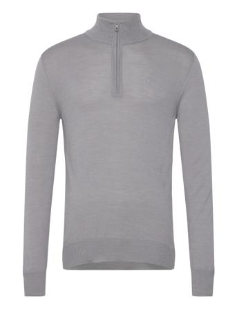 M Merino Blend Half Zip Designers Knitwear Half Zip Jumpers Grey J. Lindeberg