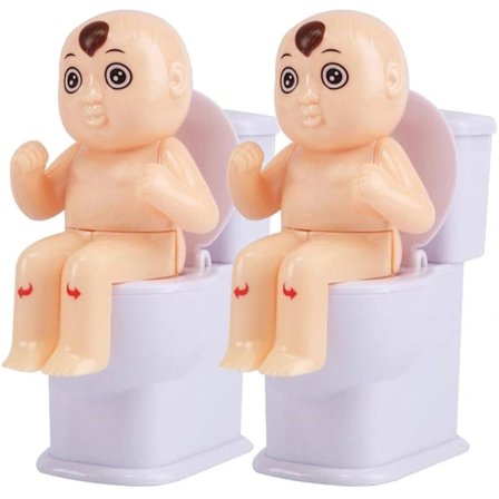 2 stk. Toiletdukke Prank Legetøj Vand Spray Toilet Legetøj Toilet Prank Legetøj til Børn