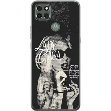 Yhteensopiva Puhelinkuori Motorola Moto G9 Power Lady Gaga mustavalkoinen retrojuliste aurinkolaseilla ja pop-taide-estetiikalla
