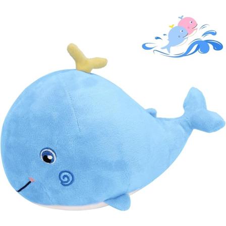 Val Plyschdjur 25,4 cm Plyschkudde - Haj Humpback och Maneter Plyschdjur Leksak - Marina Dekorationer och Leksaker (Himmelsblå)