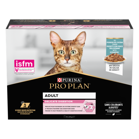 Purina Pro Plan - Cat Wet Delicate Digestion med havfisk i saus 85 g x 10 stk. - Katt - Kattefôr & kattemat - Våtfôr og våtmat - ZOO.no