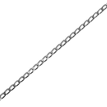Silverfärgad 1,7 mm bred diamant slipad öppen Curb Hängsmyckeskedja 40 cm Endast lämplig för barn (40 cm)