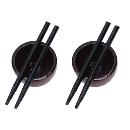 1:12 Nukkekoti Kulho ja Syömäpuikot Sarja Miniatyyri Punapuu Retro Nukkekoti Astiasto Nukkekodin Keittiöön Ruokasaliin