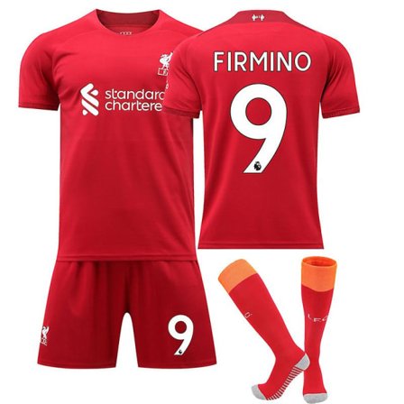 22/23 Liverpool Hjemme Salah Mane Fotballdrakt Treningsdrakter FIRMINO NO.9 Barn 26(140-150CM) FIRMINO NO.9