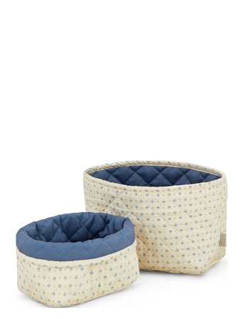 Cam Cam Copenhagen Quilted Storage Basket, Set Of Two - Ocs - Blue - ONE SIZE