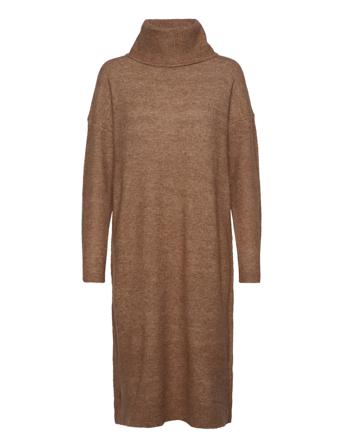 Vimathilda L/S Midi Knit Dress/Su/Pb Dresses Knitted Dresses Brun Vila
