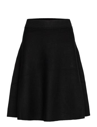 Slf Cali Hw Knit Skirt Black Selected Femme