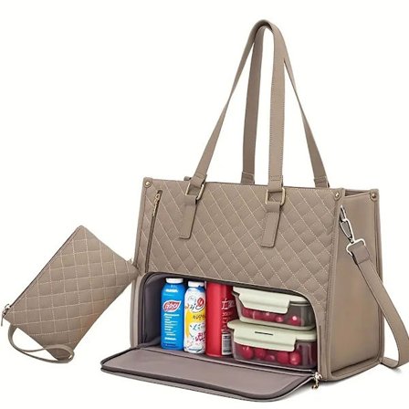 Elintarvikkeiden kanssa kosketuksiin soveltumaton 2-in-1 lounas- ja matkakassetti, jossa on tiivis, eristetty kylmälaukku ja säilytyslaukku, 