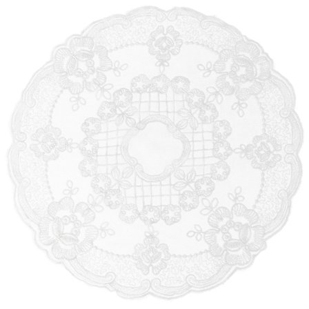 1 kpl pitsili brodeerattu pöytämatto kolmiulotteinen kukkapölysuojuspyyhe (beige)(27x27cm,beige)