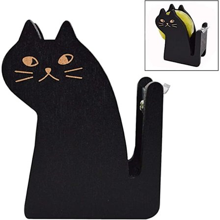 Sort Kat Tape Dispenser, Professionel Skrivebords Tapeholder