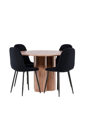 Venture Home - Olivia-spisebord med Polar-spisebordsstol - Sort - Spisegrupper - Fra Homeroom