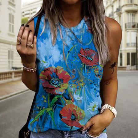 Ärmlösa Linnen För Kvinnor Strappy T-shirts