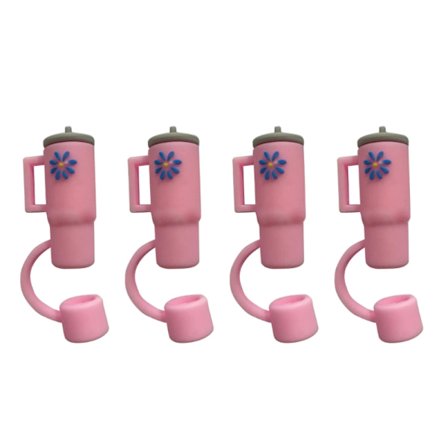 4 st Sugrörsskydd Silikon Sugrörstoppar Kompatibla med Tumblers Muggar med Handtag Silikon Sugrörsspetsskydd