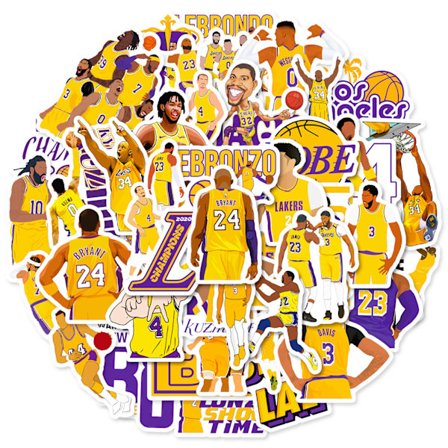 50 st Lakers Basketlag NBA Klistermärken Combo Serie för