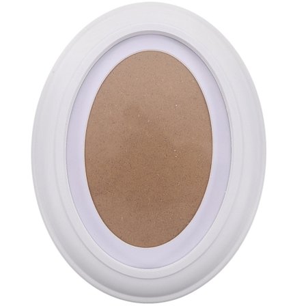 7 Tums Klassisk Oval Träbildram Väggdekoration - Inkluderar Spik och S-Spik (vit)