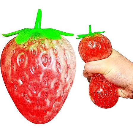 Stress Ball 1 Pack, Frukt Stressballer for Barn og Voksne, Stretchy Stress Relief Squeeze Ball Sensoriske Fidget Toys, Gel Vannperle Fylt