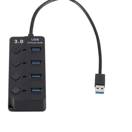 USB / Typ C Hub 4-portar USB Extender Splitter med individuella switchar för olika enheter och arbetsmiljöer
