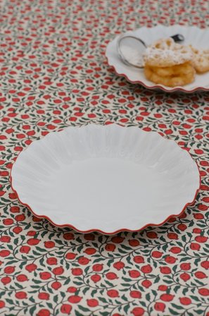 Jotex - Tallerken 2-pakke Hvit/rød - BONNIE - Kjøp Tallerkener hos Jotex