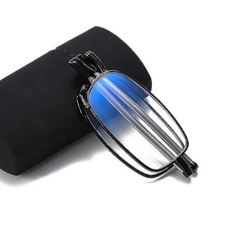 Secure Fit Armless Ultralette sammenleggbare lesebriller med Universal Pod Case, svart